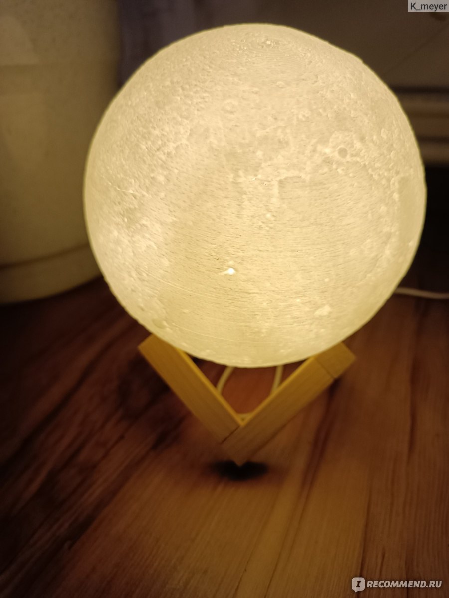 Ночник Aliexpress 3D Moon Lamp Touch Print lamps Wood Night Light LED Table  Printing Lunar Sensor Control Desktop For Home Decor - «Как достать луну с  неба для любимой девушки. Или дедушки.