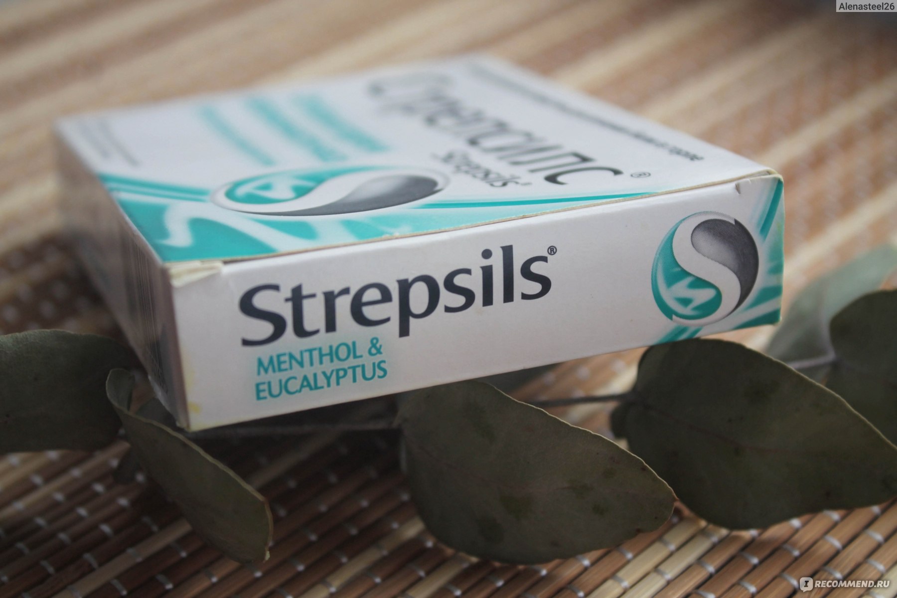 Таблетки для рассасывания Стрепсилс с ментолом и эвкалиптом - «Первая .
