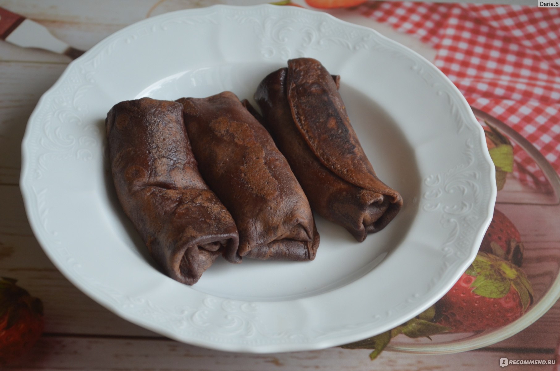 Блинчики ВкусВилл / Избёнка Блины шоколадные с маскарпоне и вишней - «Не  самые вкусные блинчики 🥞 из ВкусВилл. Посредственный закос на торт Черный  лес 😒 + много фото» | отзывы