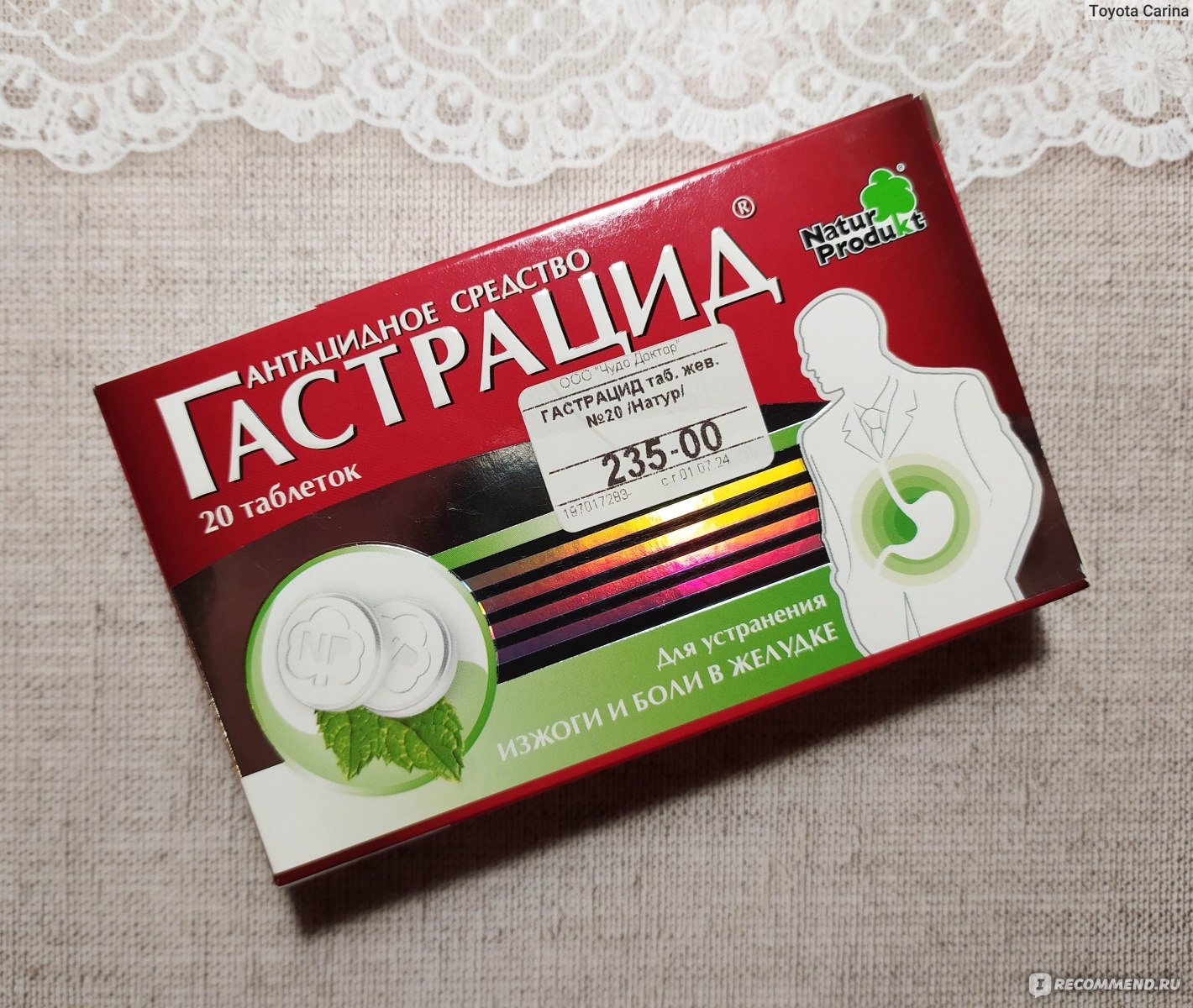 Антацидное средство Natur Produkt Гастрацид - «Гастрацид при изжоге и болях  в желудке. Хороший препарат, но не со всеми проблемами справляется» | отзывы