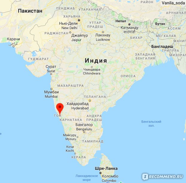 Индия гоа на карте