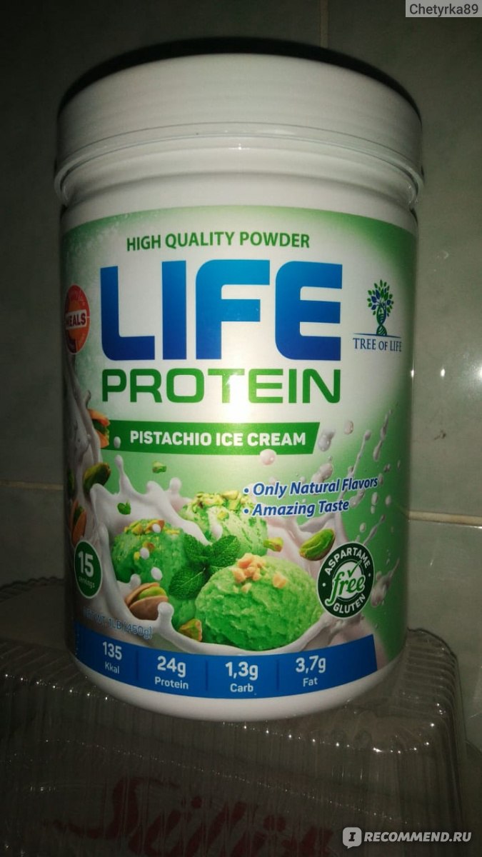 Протеин Tree of Life Life Protein PISTACHIO ICE CREAM - «Протеин со вкусом  фисташкового мороженого » | отзывы