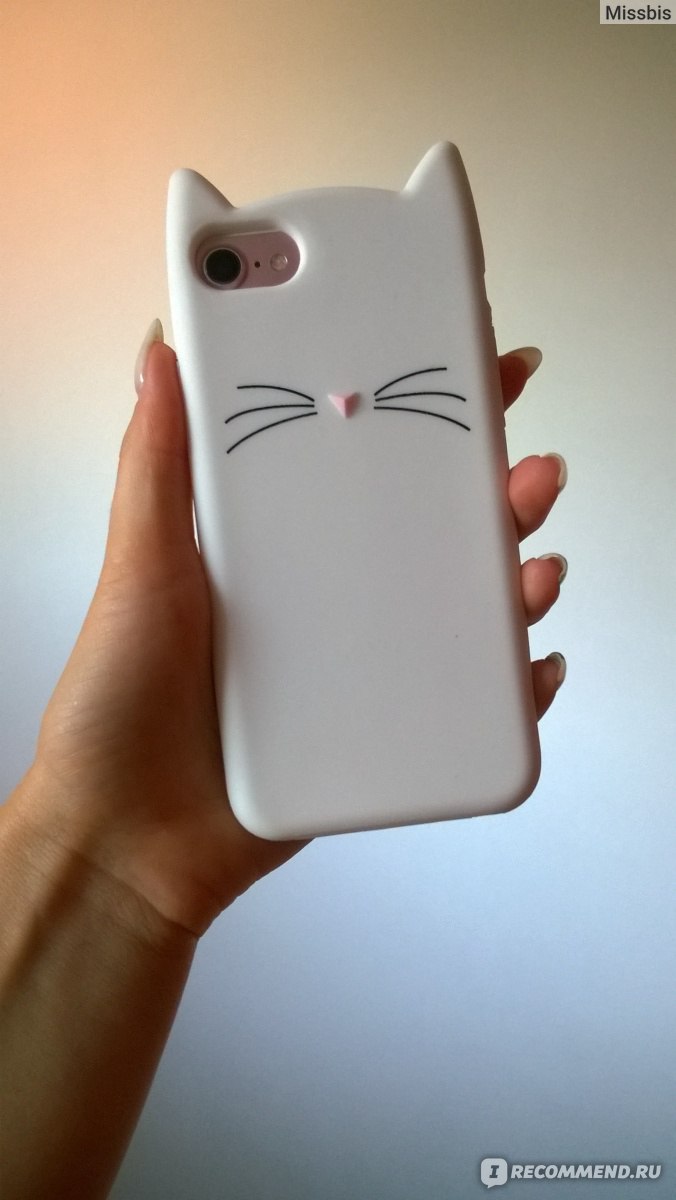 Чехол для телефона Aliexpress Чехол-котик. Cute 3D Silicone Cartoon Cat  Pink Black Glitter Soft Phone Case Cover Coque Fundas For iPhone 7 7Plus 6  6S 6Plus 5 5S 8 8plus X - «