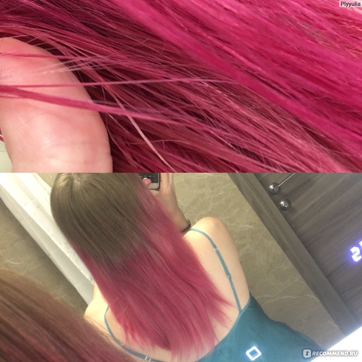 Розовый тоник на русых волосах без осветления фото