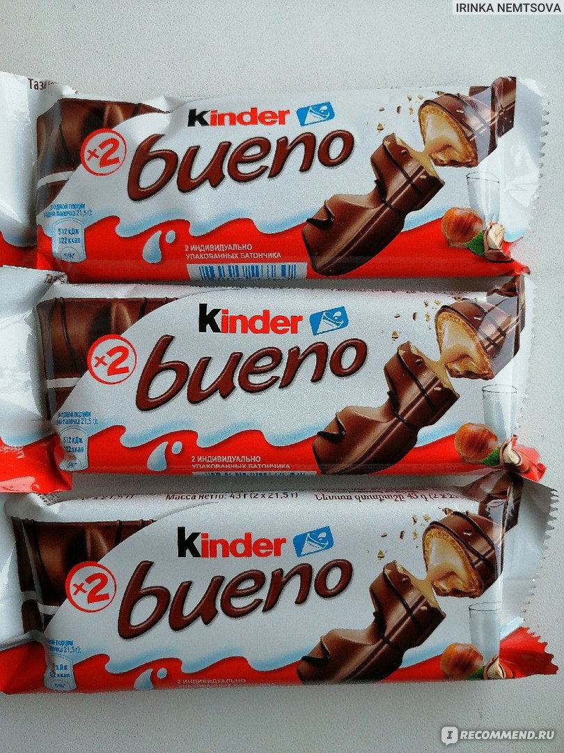 Батончик kinder bueno, 43 г