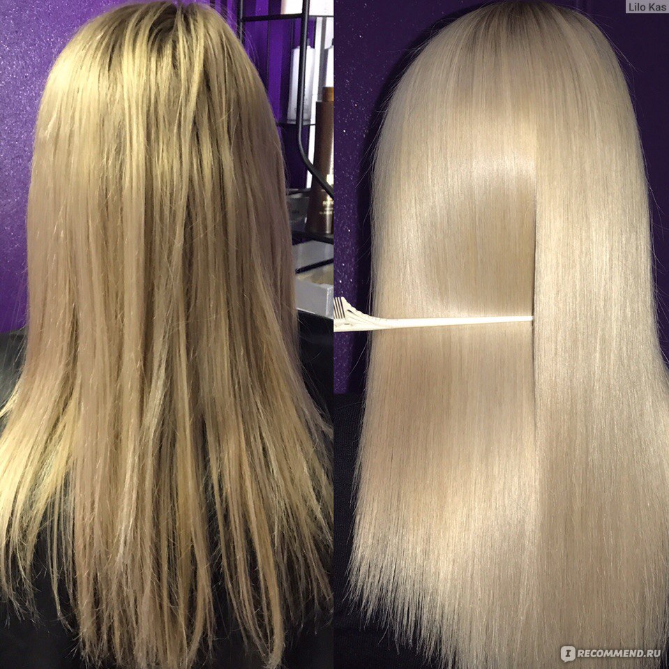 Кератин на мелированные волосы фото до и после