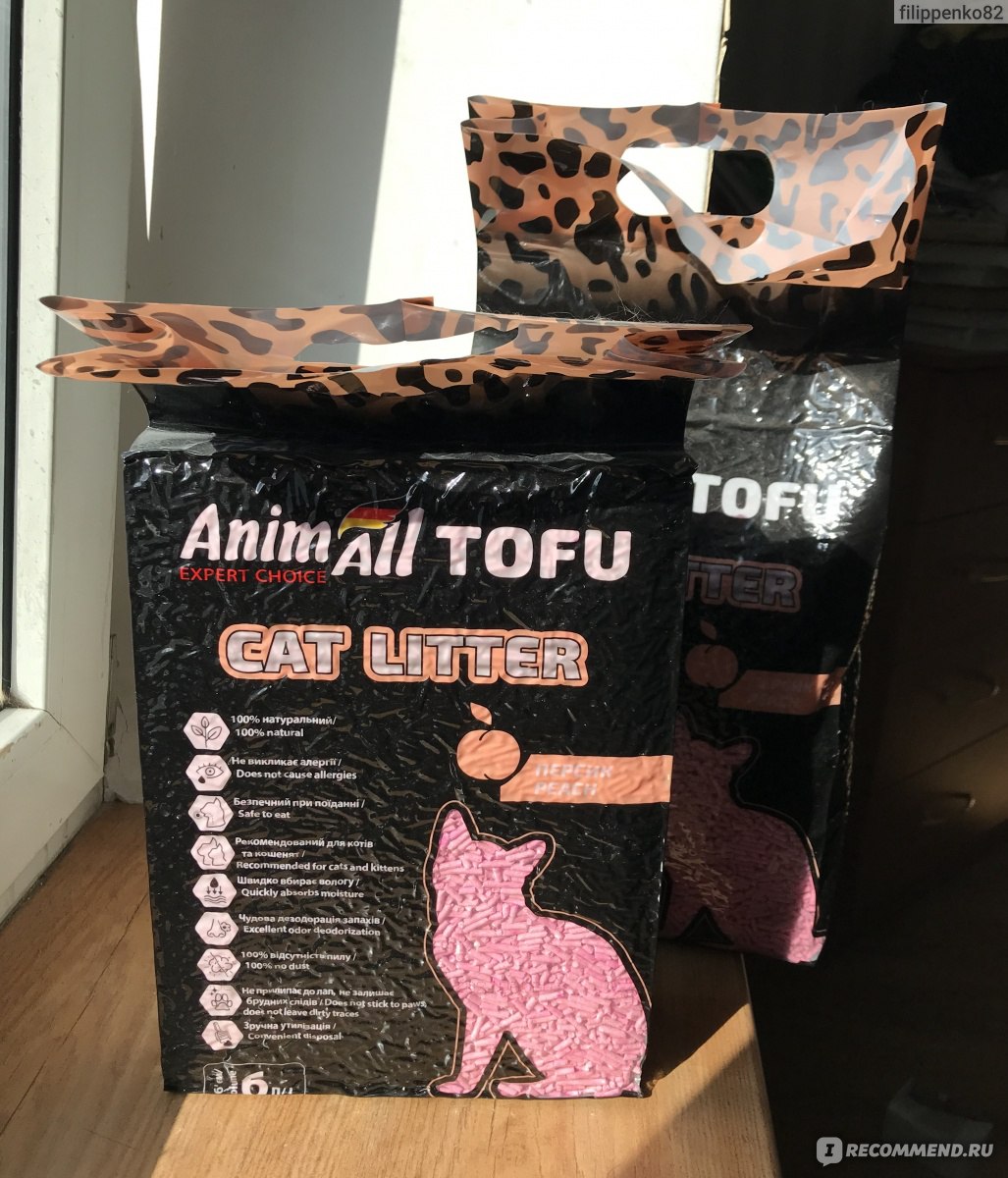 Наполнитель AnimAll Tofu (тофу) с ароматом персика - отзыв