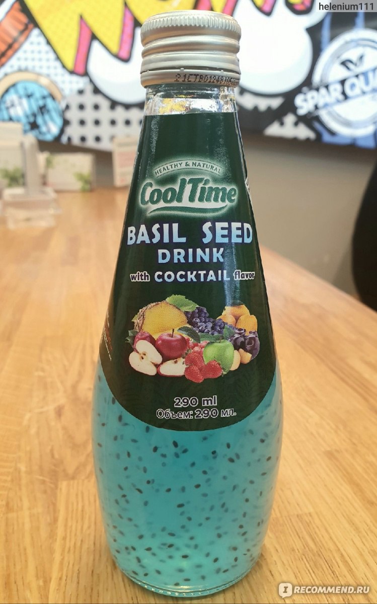 Безалкогольный напиток Cool time Basil seed drink with cocktail flavor -  «Необычный синий кисель со вкусом фруктового коктейля ◇» | отзывы