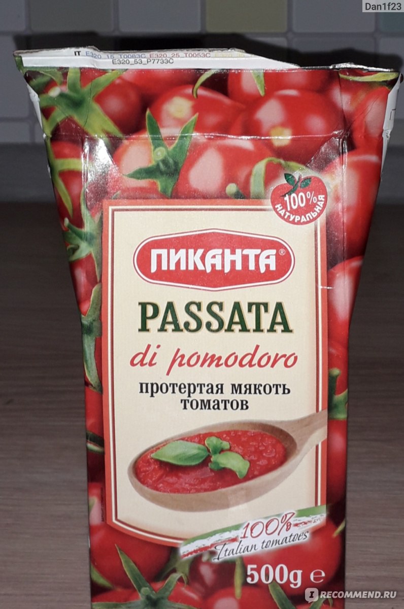 Протертая мякоть томатов Пиканта Passata di pomodoro - «Томатный сок с  мякотью» | отзывы