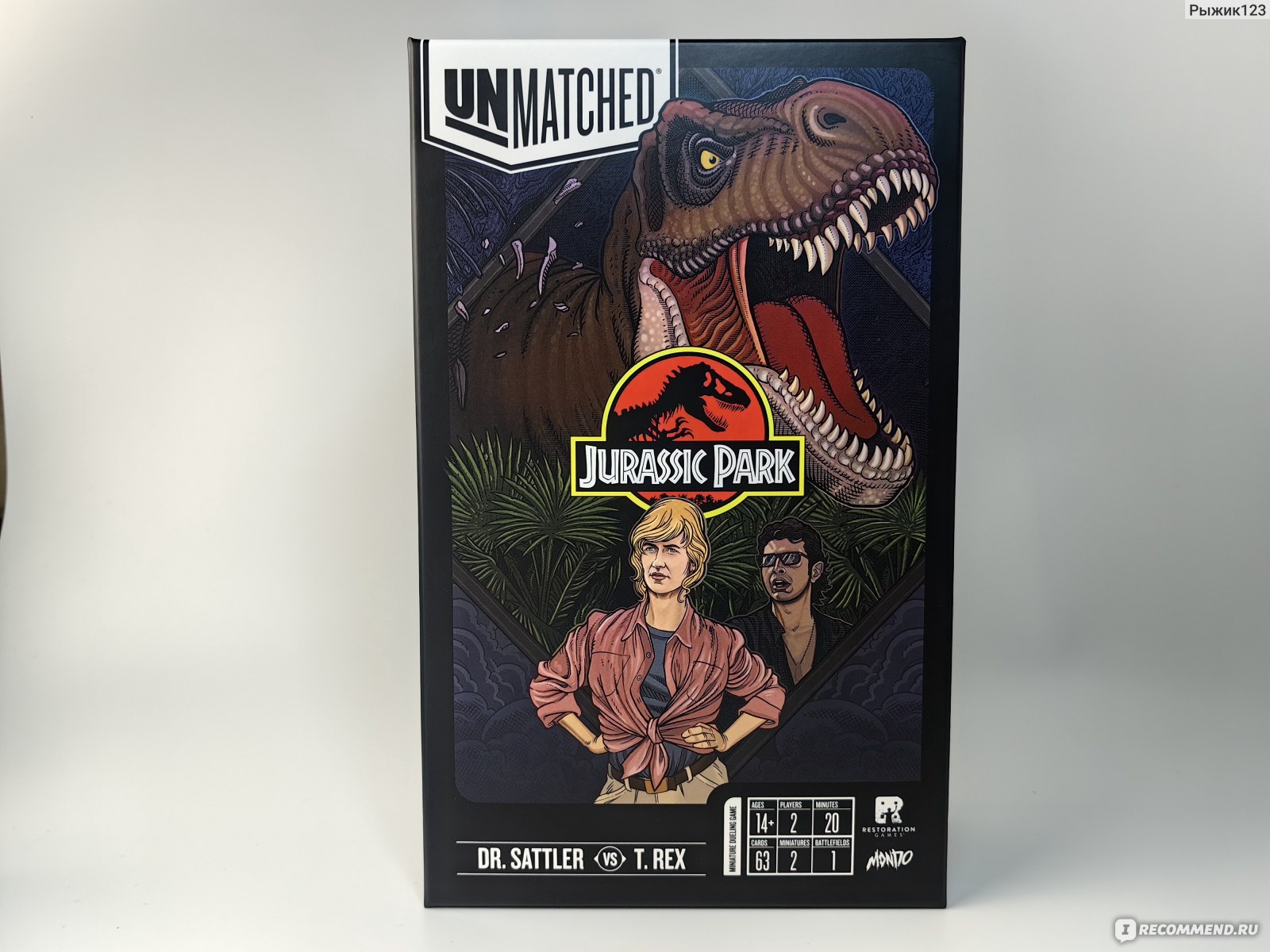 Настольная игра GaGa Games Unmatched Jurassic Park — Dr. Sattler vs T. Rex  - «Динамичный настольный файтинг Unmatched - в смертельной схватке сойдутся  доктор Элли Сэттлер и Ти-рекс. Кто победит? Всё зависит