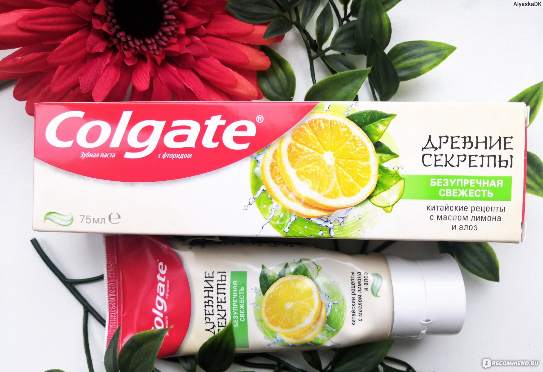 Зубная паста Colgate Древние Секреты Безупречная свежесть Китайские рецепты  с маслом лимона и алоэ - «Приятный аромат, люблю гелевые текстуры и  цитрусовые экстракты, но зубная паста на троечку. » | отзывы