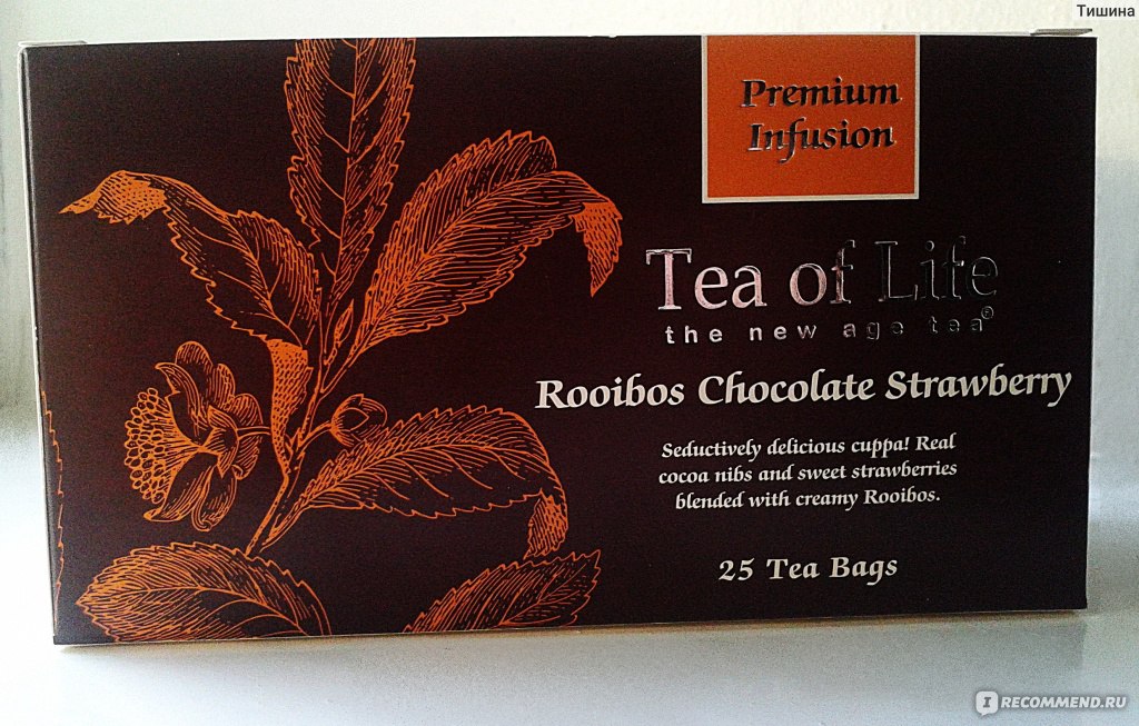 Чай в пакетиках Tea of Life Ройбуш с клубникой и шоколадом Rooibos ...