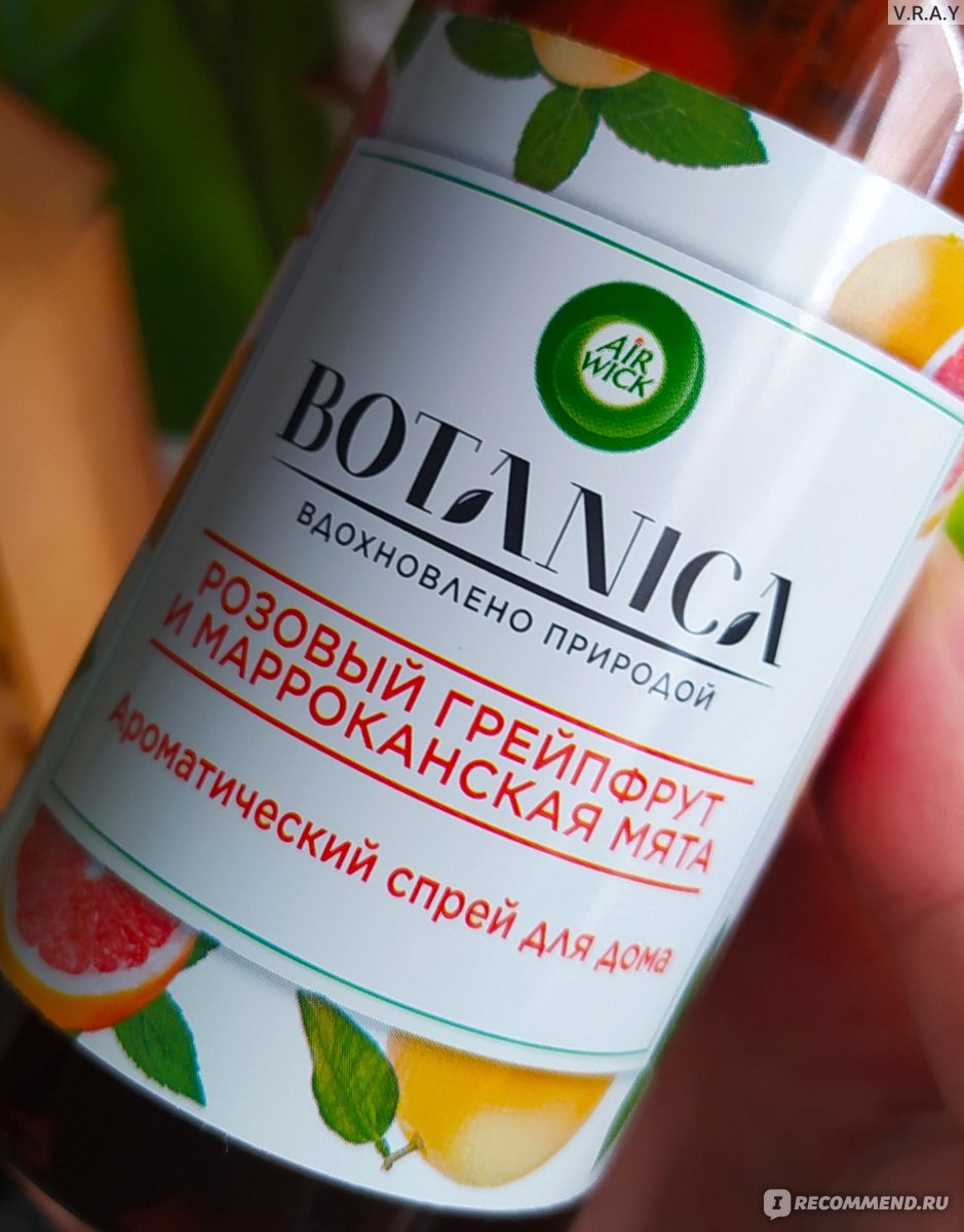 Ароматический спрей для дома Air Wick Botanica Розовый грейпфрут и  марокканская мята - «Новинка от Air Wick, которая поселит в вашем доме  сладкий аромат спелых грейпфрутов и свежести.» | отзывы