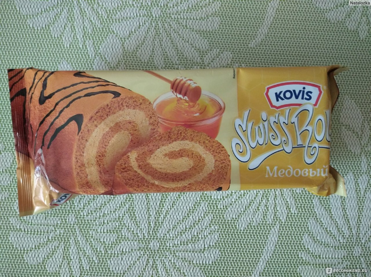 Бисквитный рулет KOVIS Медовый Swiss roll - «Хороший и вкусный рулет видно  издалека.» | отзывы