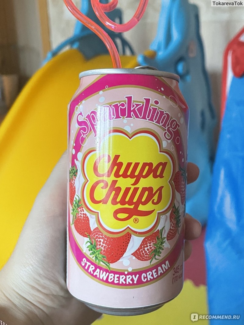 Безалкогольный газированный напиток Chupa Chups SPARKLING Strawberry Cream фото