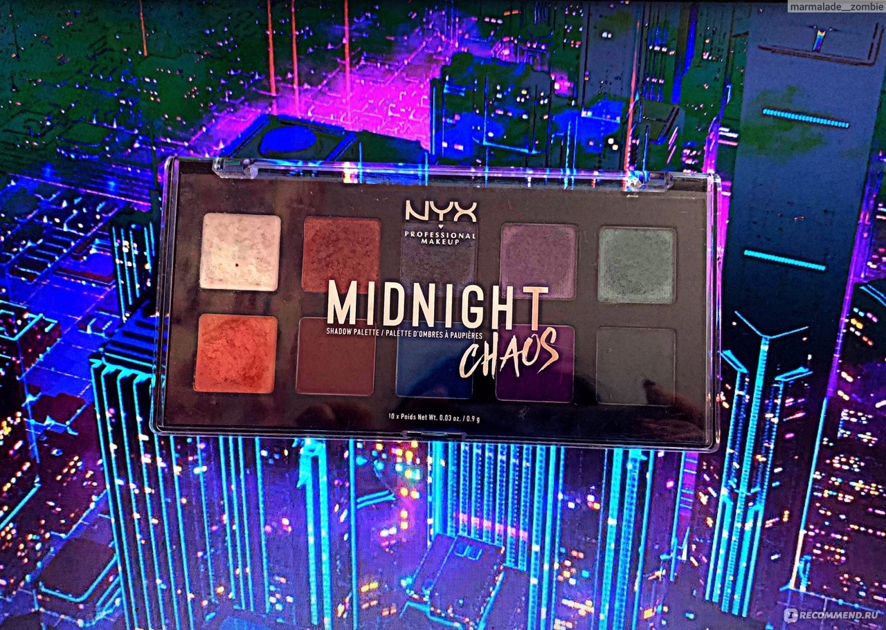 Палетка теней для век NYX Professional Makeup Midnight Chaos - «?Эта  палетка создана, что бы почувствовать атмосферу полуночного хаоса. Vibe  retrowave.?» | отзывы