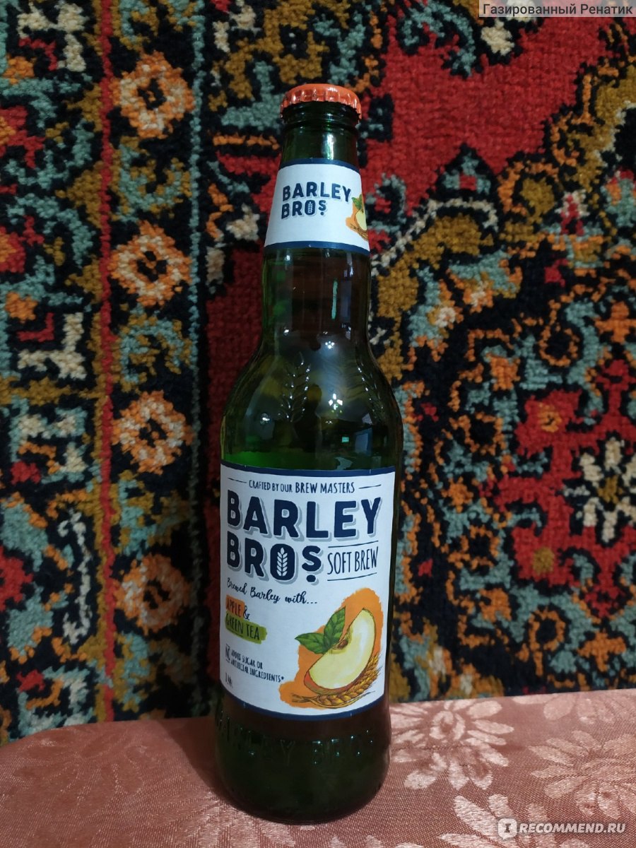 Безалкогольный газированный напиток apple &green tea Barley bros фото