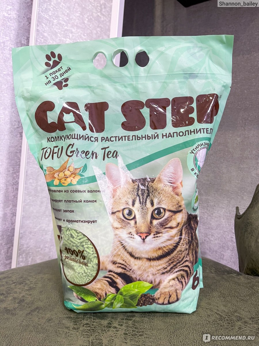 Наполнитель для кошачьего туалета Cat Step Tofu Green Tea 6L - «Столько лет  коты ходили в силикагель и тут я нашла шикарный вариант в виде Тофу.  Идеальный наполнитель по всем параметрам. » | отзывы