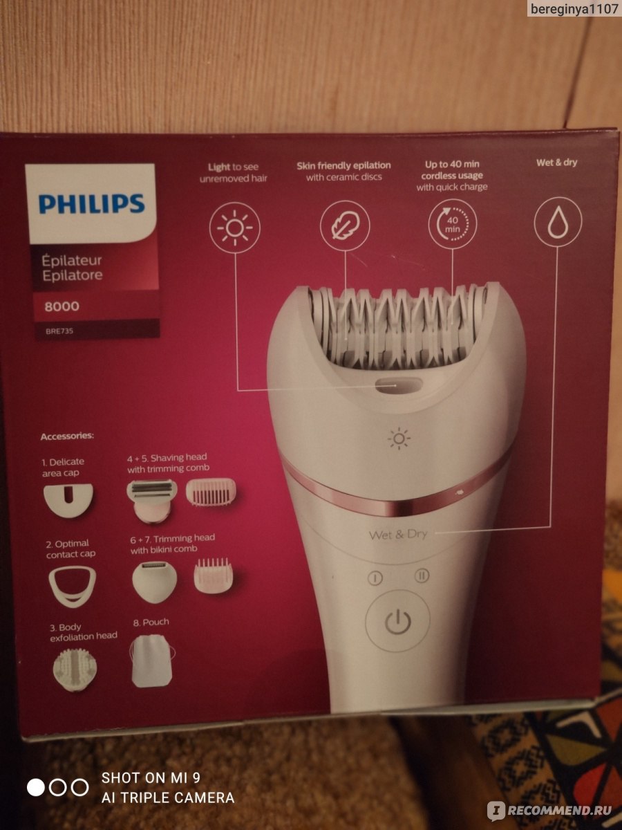 Epilator Series 8000 Epilatore Wet & Dry BRE735/00