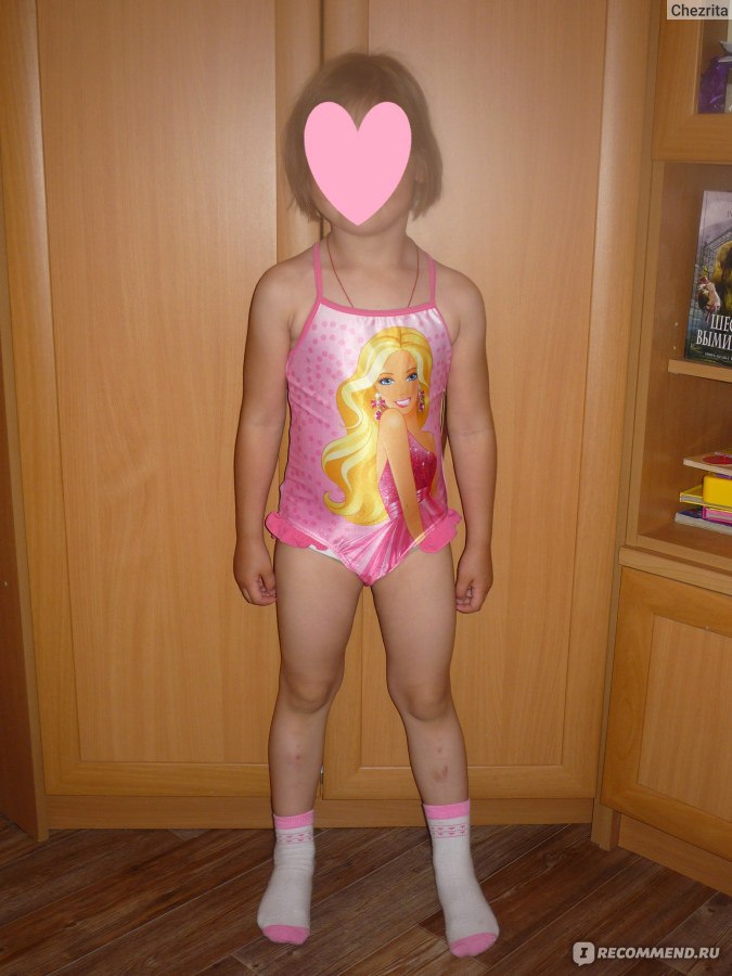 Купальник AliExpress Fairy Dress Swimwear Tankini Beachwear Bikini SwimsuitDress 2-9Y Bathing Holiday - «Привлекательный розовый купальник сизображением очаровательной куклы Барби»