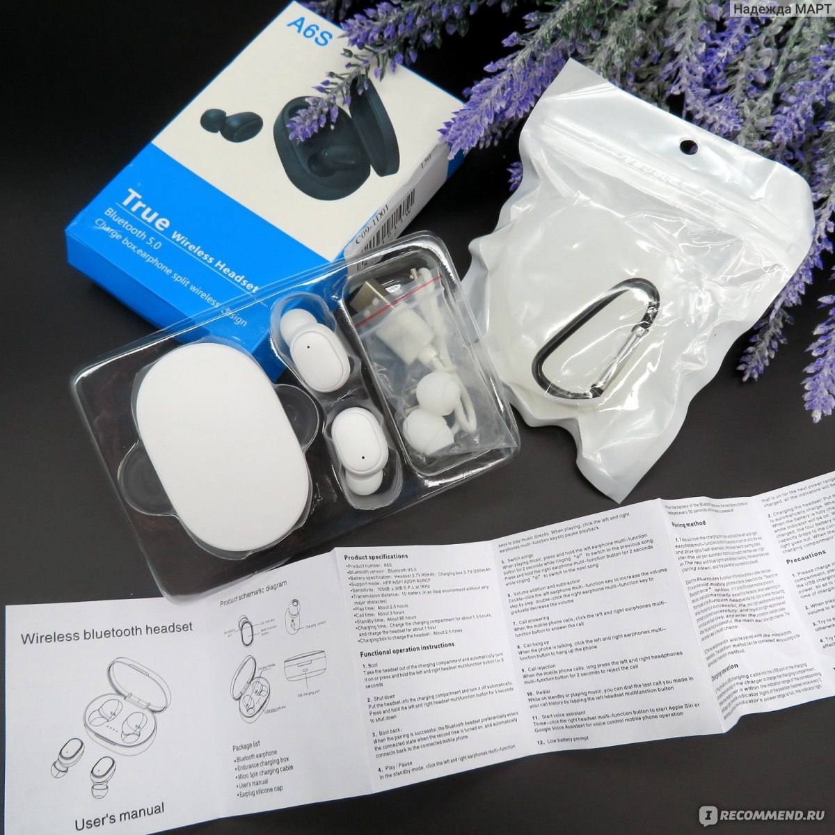 Беспроводные наушники DAZL A6S TWS с шумоподавлением для Xiaomi Redmi Airdots, Bluetooth 5,0, микрофон для iPhone, huawei, samsung фото