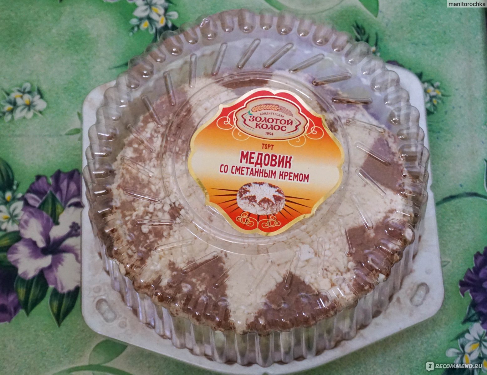 Бисквитный торт Медовик с вишней и сметанным кремом