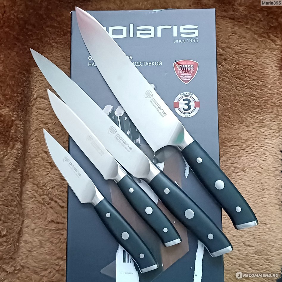 Набор ножей POLARIS Cook Master-5SS - «Прекрасный набор самых нужных на  кухне ножей на деревянной подставке, да еще и с ножеточкой! С Polaris Cook  Master-5SS можно избавиться от всех остальных ножей, которые