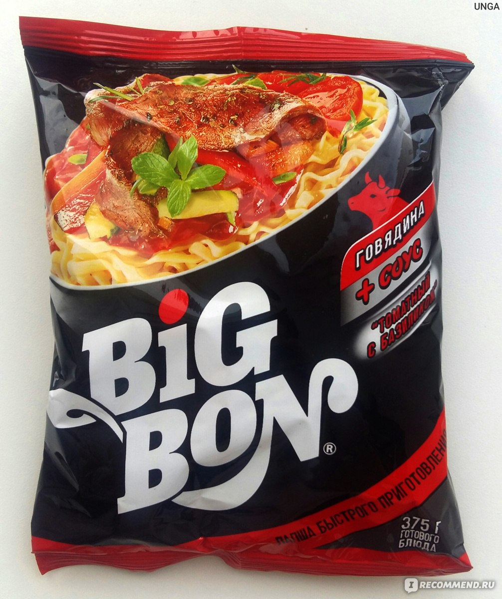 Лапша быстрого приготовления Big Bon Говядина + Соус 