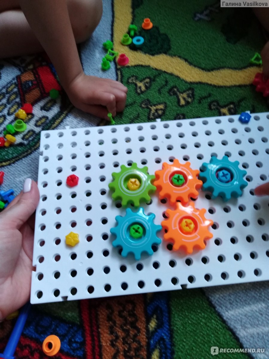 Han bo Детский развивающий конструктор-паззл Magic Puzzle Plate с отверткой, 133 детали фото
