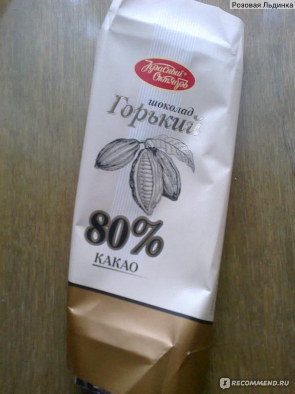 Шоколад красный октябрь Горький 80%