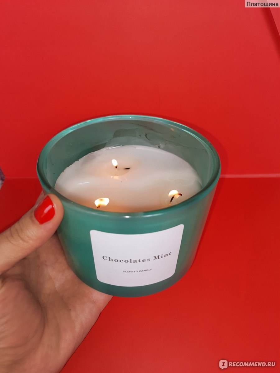 Ароматическая свеча Scented candle Chocolates Mint - «Обожаю свечи, они  создают особую атмосферу в доме. Крутая новинка из магазина за 212 рублей,  такую цену нигде не найти больше. » | отзывы