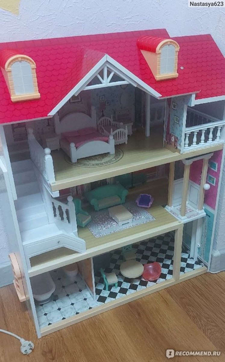 Конструктор «Большой кукольный дом», без мебели и текстиля, фанера — 3 мм, этаж: 33 см 2786926