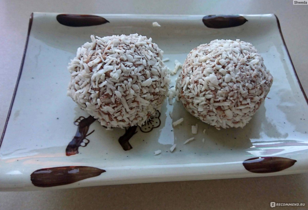 Творожно-шоколадные шарики с кокосом