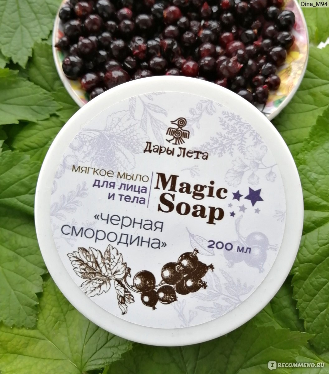 Мягкое мыло для лица и тела Дары Лета Magic Soap Черная смородина ...