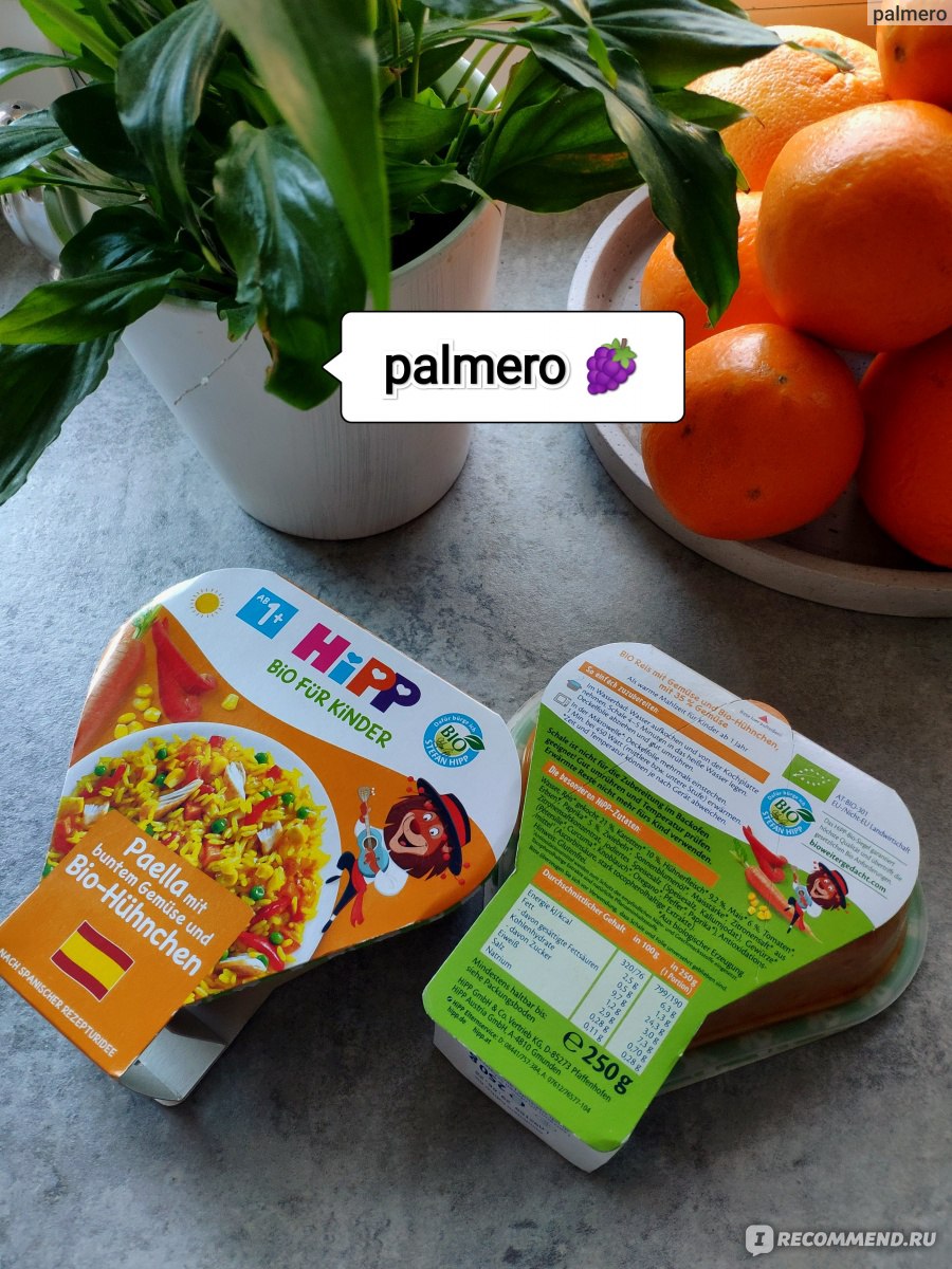 Детское питание HIPP BIO Паэлья с разноцветными овощами и органической курицей по испанскому рецепту 1+ Paella mit buntem Gemüse und Bio-Hühnchen  фото