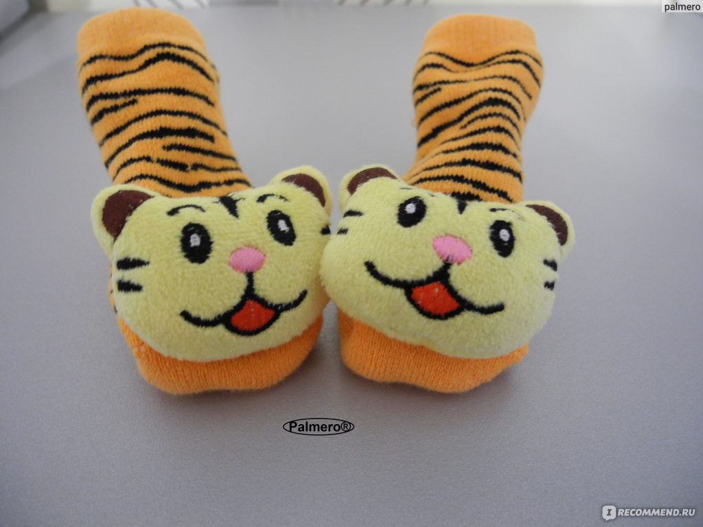 Носочки с погремушкой ATTRACTIVE® для малышей BABY RATTLE, TIGER (тигрик) -  «игрушки для мам и пап» | отзывы