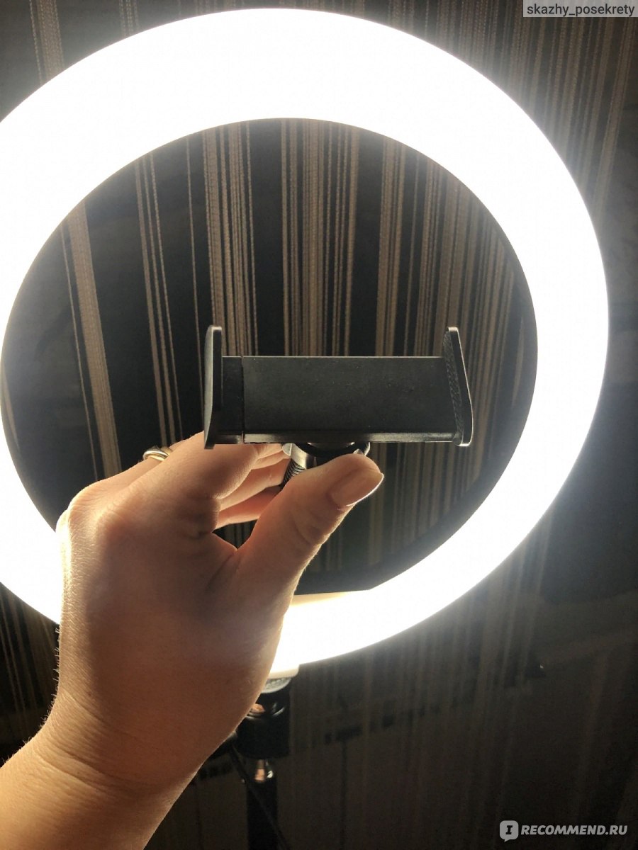 Лампа светодиодная кольцевая Goodly LED RING 26 см с Bluetooth пультом,  регулируемым штативом 210 см, держателем для телефона для профессиональной  съемки - «Не знаете какую взять ? Берите эту ! Лучшие друзья