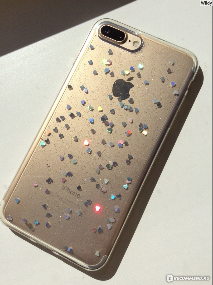 Чехол для телефона Aliexpress LACK Fashion Bling Glitter Case For iphone 6  Case For iphone 6S 7 7 PLus Back Cover Luxury Love Heart Shining Powder  Phone Cases - «Мой любимчик! ♥