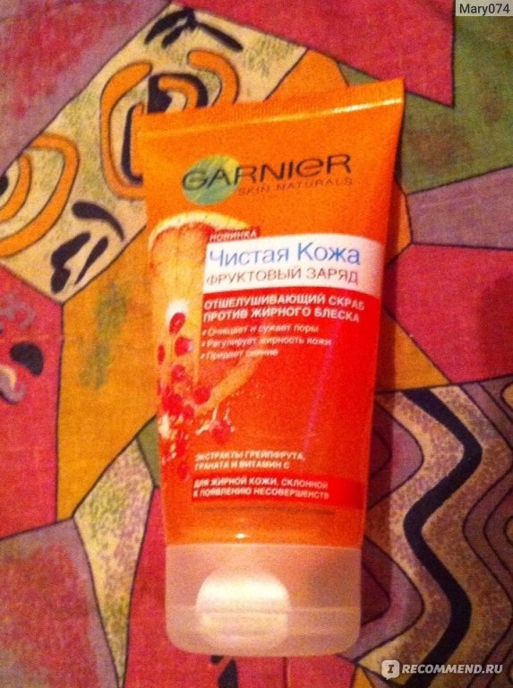 Скраб для лица Garnier отшелушивающий "Фруктовый заряд" - «Еще один ...