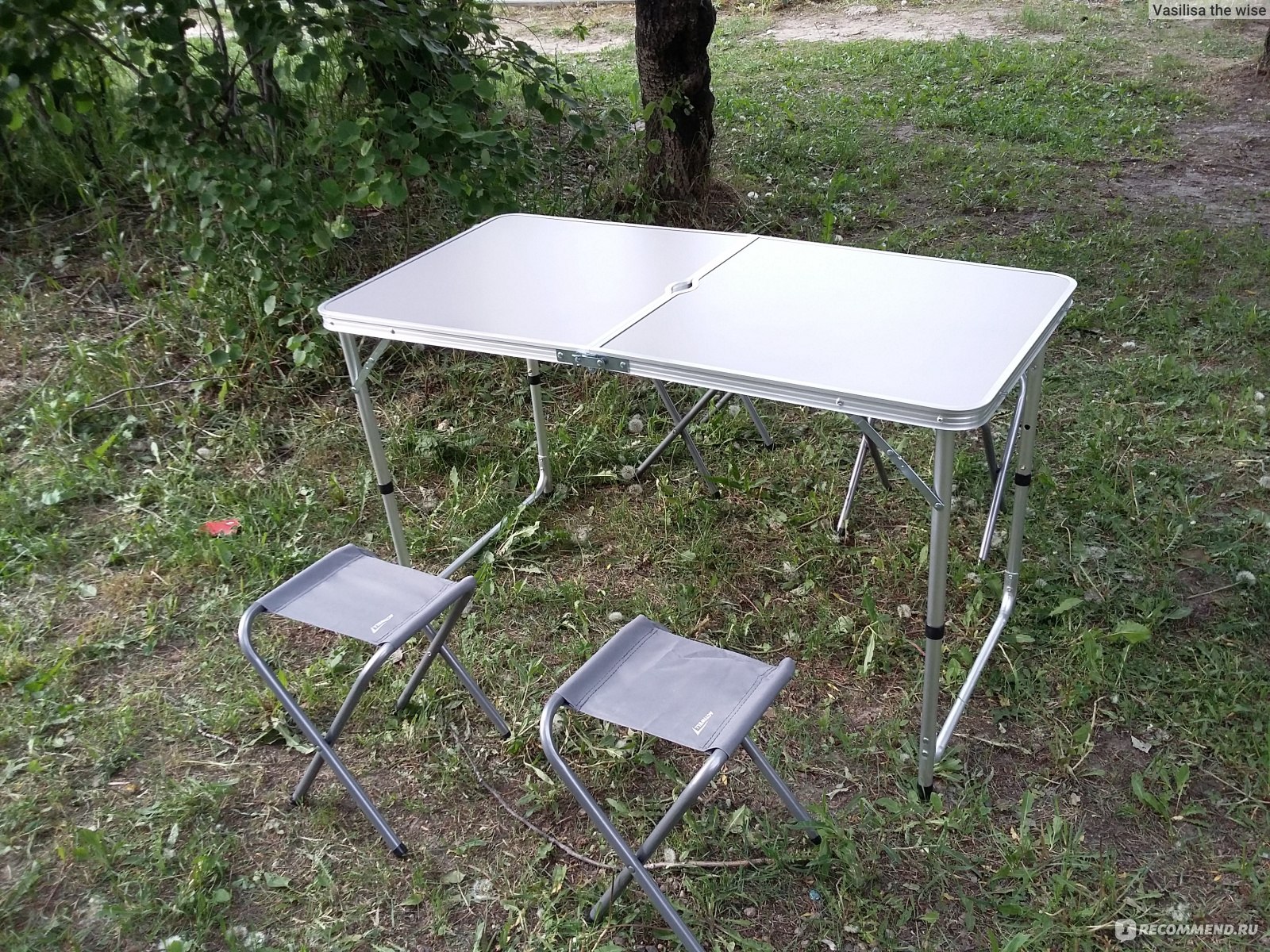 Набор для пикника Actiwell складной стол и 4 стула, серый, арт. FSET-01, Китай