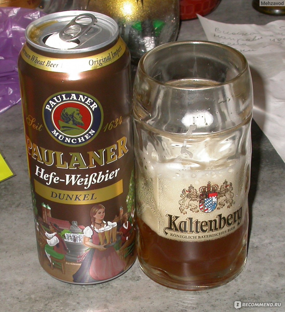 Пиво Paulaner Weissbier dunkel темное нефильтрованное