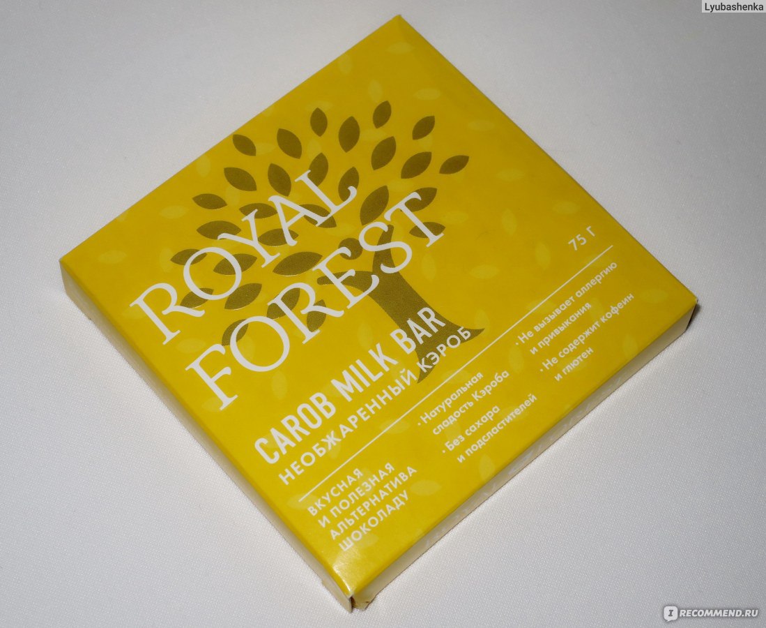 Royal Forest Carob Milk Bar обжаренный кэроб, 75 гр