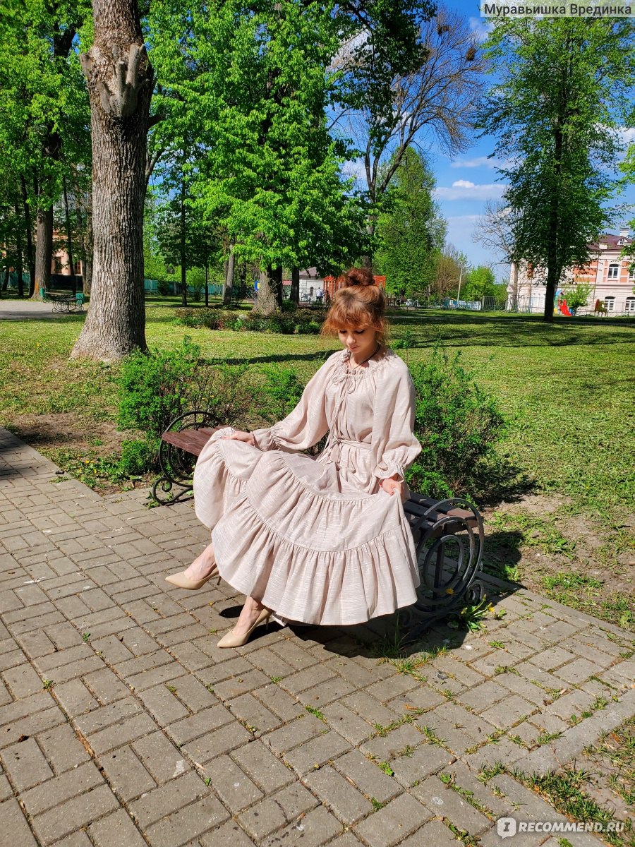 Платье Vrajavali Store "Солнце" Песок, owersize. Коллекция Spring/Summer 2023 фото