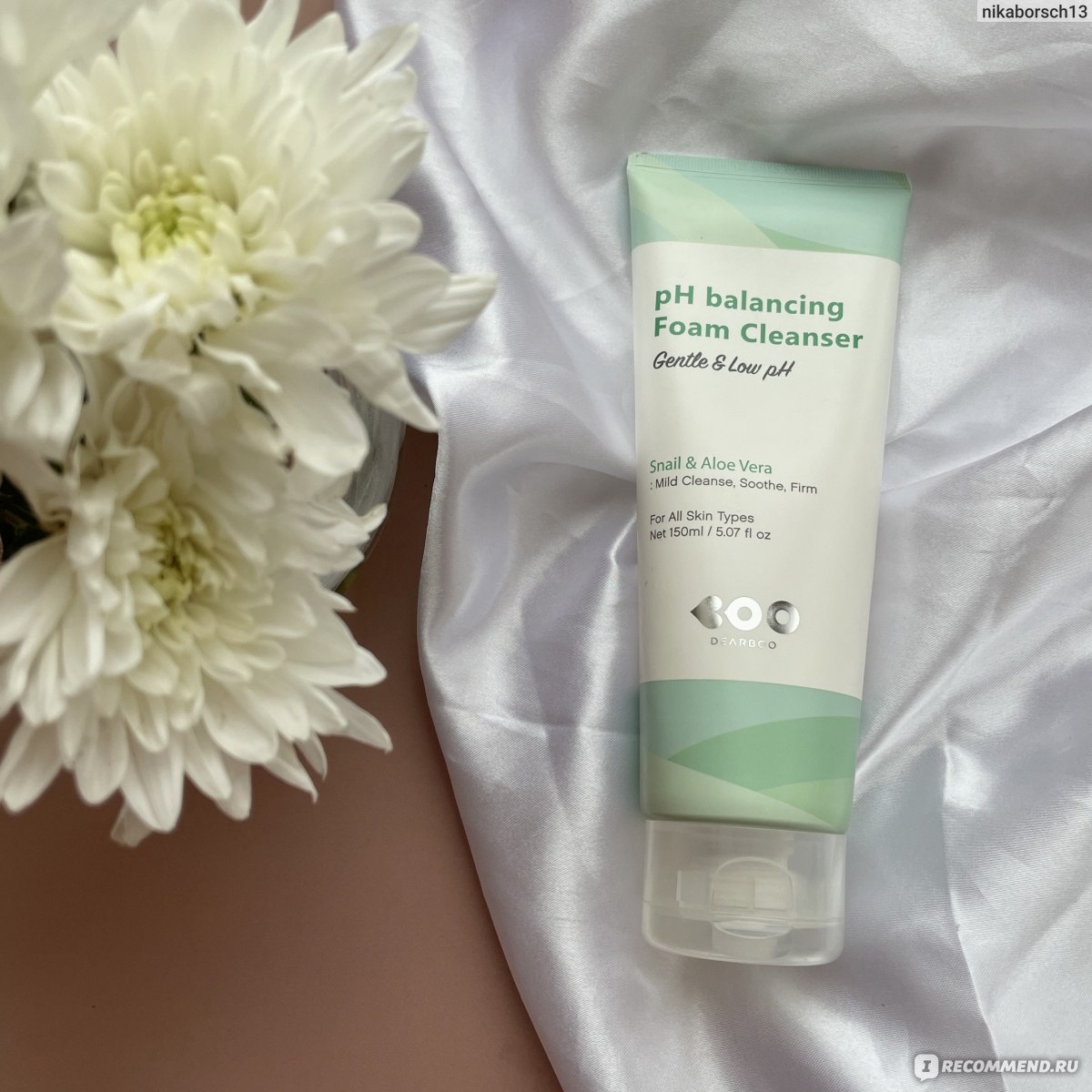 Пенка для умывания DEARBOO Ph-Balancing Foam Cleanser Snail & Aloe Vera ...