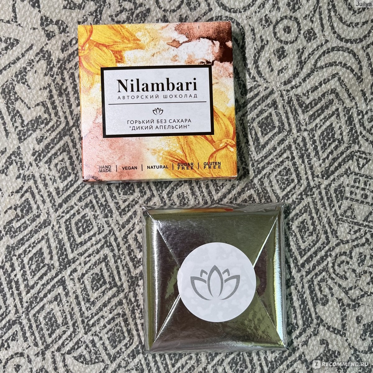 Горький шоколад Nilambari "Дикий апельсин" без сахара фото