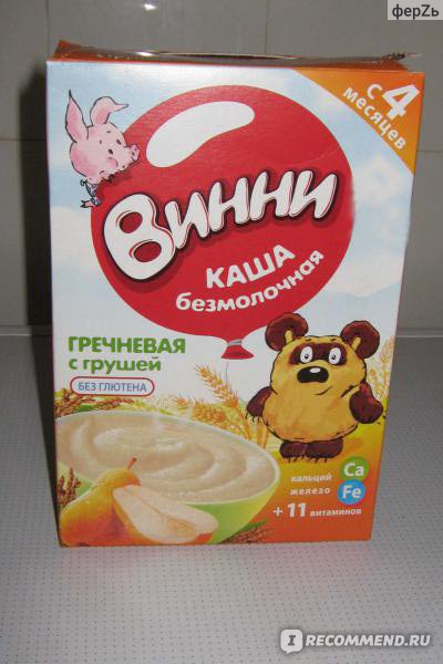 Каша Винни безмолочная гречка с грушей - «Настоящая гречневая кашка ...
