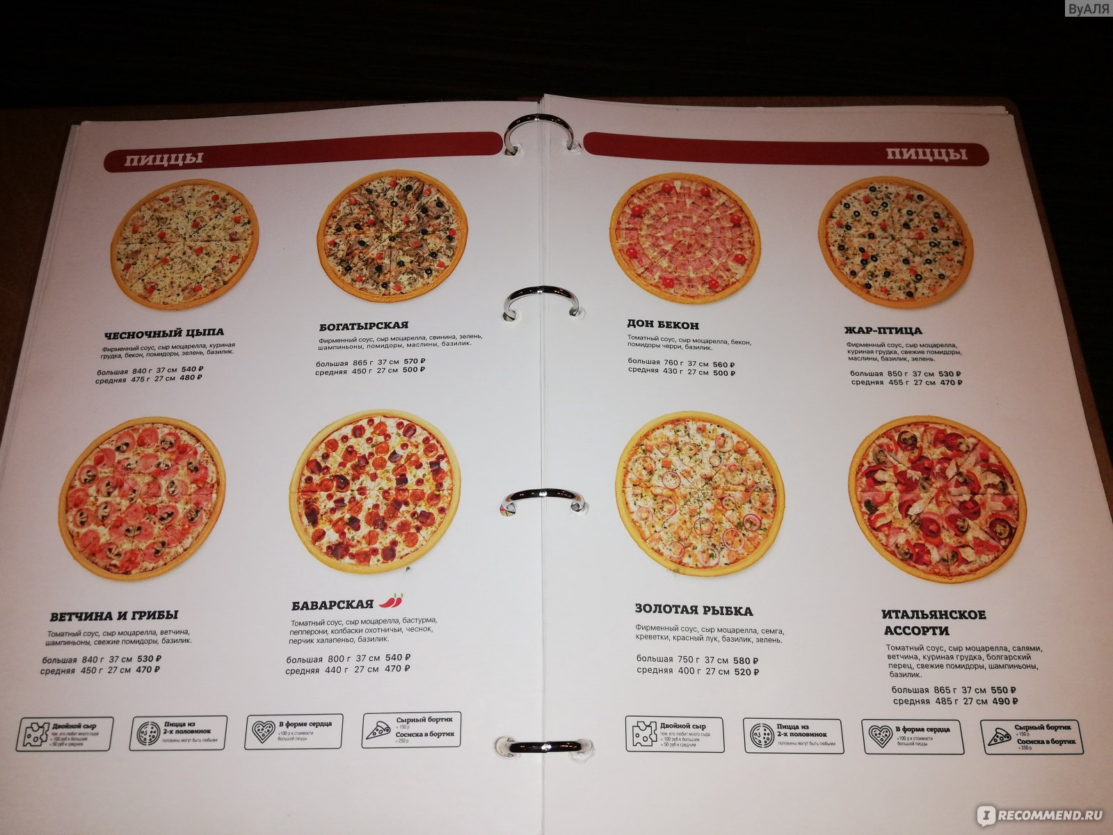 Пицца престиж в тучково меню