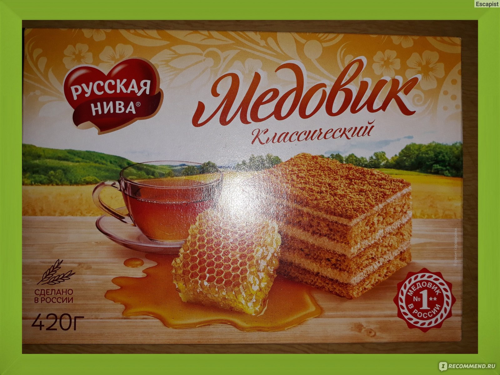 Торт медовик 420г русская Нива