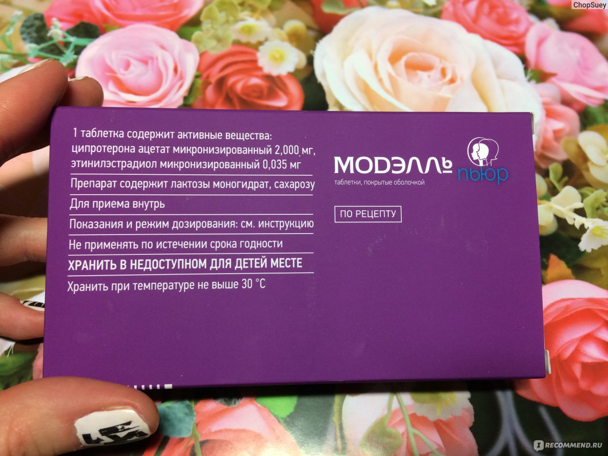 Контрацептивы TeVa Модэлль пьюр - «Контрацептивы с антиандрогенным .