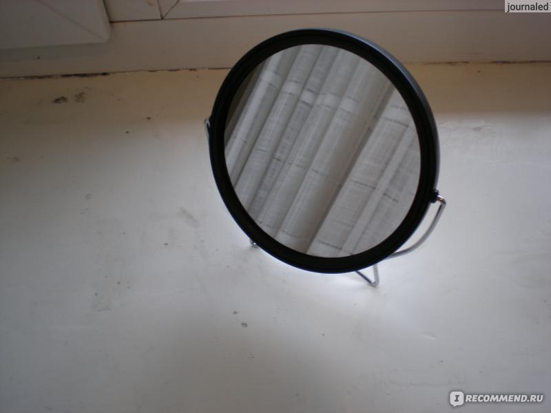 Зеркало для макияжа и бритья двустороннее QVS (обычное и с трекхратным ...